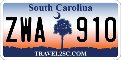 SC license plate ZWA910