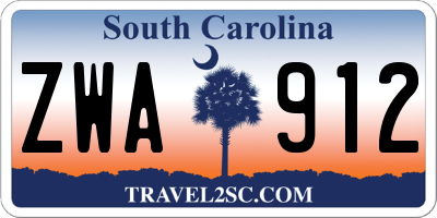 SC license plate ZWA912