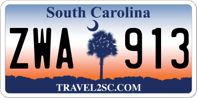 SC license plate ZWA913