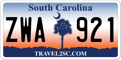 SC license plate ZWA921