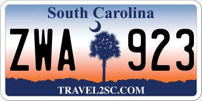 SC license plate ZWA923