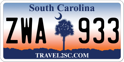 SC license plate ZWA933