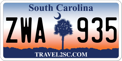 SC license plate ZWA935