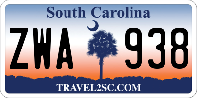 SC license plate ZWA938