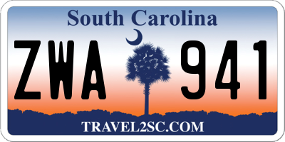 SC license plate ZWA941