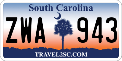 SC license plate ZWA943