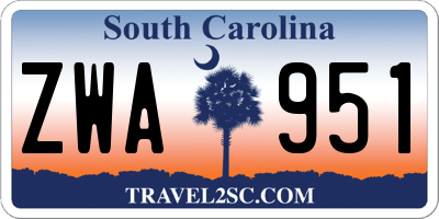 SC license plate ZWA951