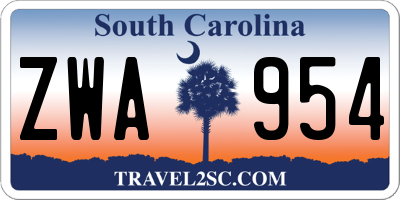 SC license plate ZWA954