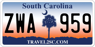 SC license plate ZWA959