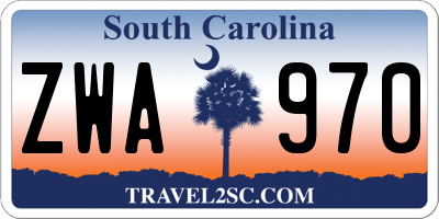 SC license plate ZWA970