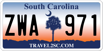 SC license plate ZWA971