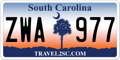 SC license plate ZWA977
