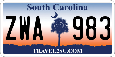 SC license plate ZWA983