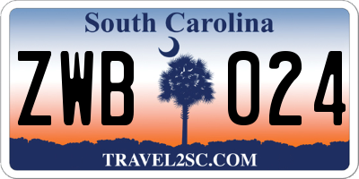 SC license plate ZWB024