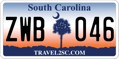 SC license plate ZWB046