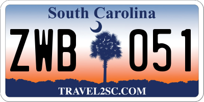SC license plate ZWB051