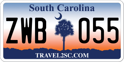 SC license plate ZWB055