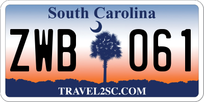 SC license plate ZWB061