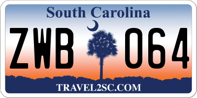 SC license plate ZWB064
