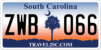 SC license plate ZWB066