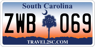 SC license plate ZWB069
