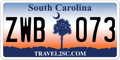 SC license plate ZWB073