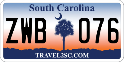 SC license plate ZWB076