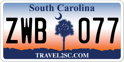 SC license plate ZWB077