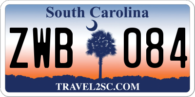 SC license plate ZWB084