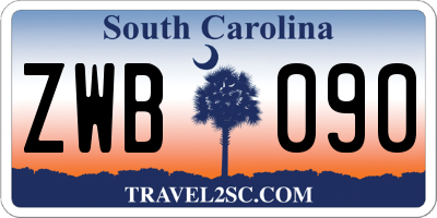 SC license plate ZWB090