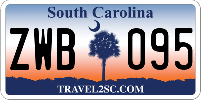 SC license plate ZWB095