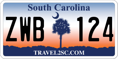 SC license plate ZWB124