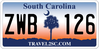 SC license plate ZWB126
