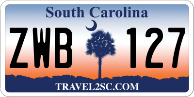 SC license plate ZWB127