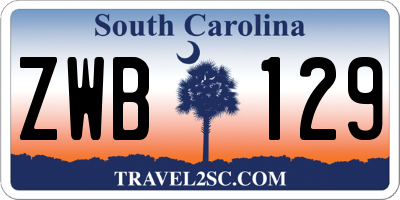 SC license plate ZWB129