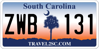 SC license plate ZWB131