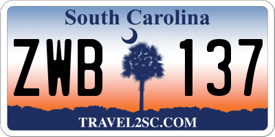 SC license plate ZWB137