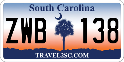 SC license plate ZWB138