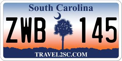 SC license plate ZWB145