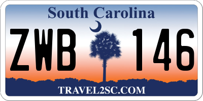 SC license plate ZWB146