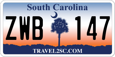 SC license plate ZWB147