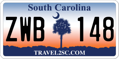 SC license plate ZWB148