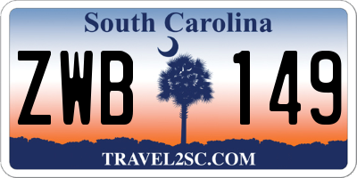 SC license plate ZWB149