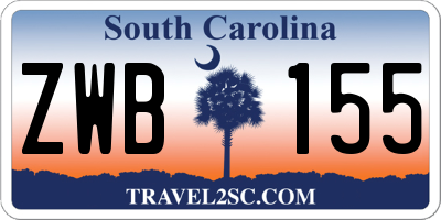SC license plate ZWB155