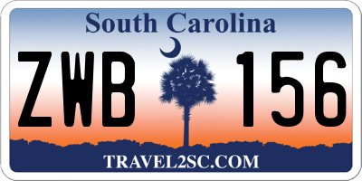 SC license plate ZWB156