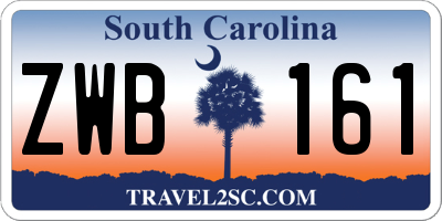 SC license plate ZWB161