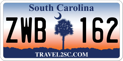 SC license plate ZWB162