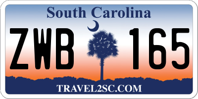SC license plate ZWB165