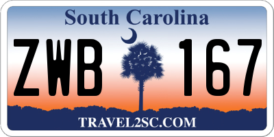 SC license plate ZWB167