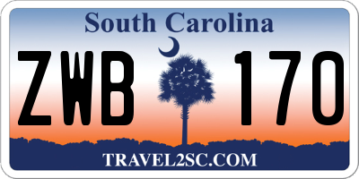 SC license plate ZWB170